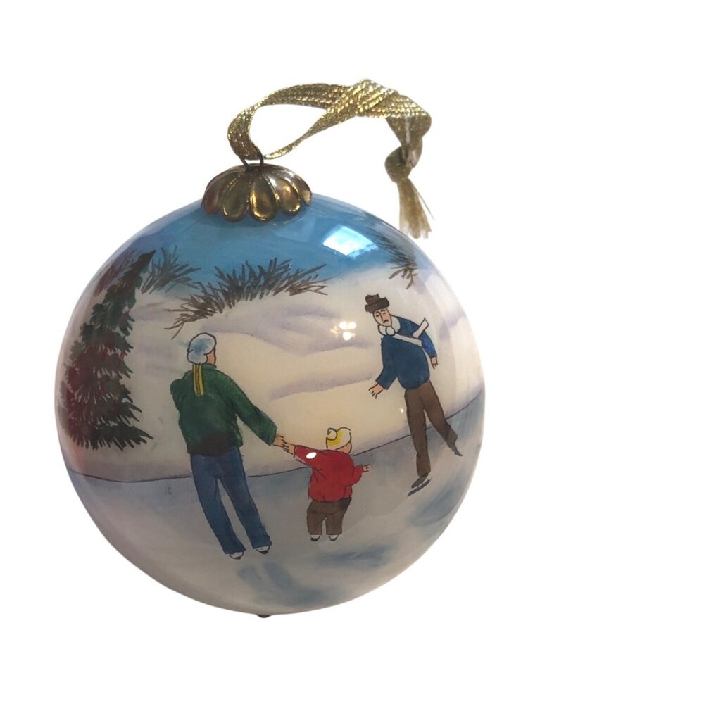 Hand Painted Patsy Ice Skater Glass Christmas Ornament Effanbee Limited Edition